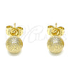 Arete Dormilona 02.100.0115 Oro Laminado, Mate, Tono Dorado