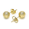 Arete Dormilona 02.100.0115 Oro Laminado, Mate, Tono Dorado