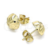 Arete Dormilona 02.100.0117 Oro Laminado, Diamantado, Tono Dorado