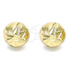 Arete Dormilona 02.100.0117.1 Oro Laminado, Diseño de Bola, Diamantado, Tono Dorado