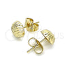 Arete Dormilona 02.100.0119 Oro Laminado, Diamantado, Tono Dorado