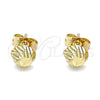 Arete Dormilona 02.100.0055.2 Oro Laminado, Diamantado, Tono Dorado