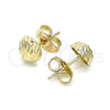 Arete Dormilona 02.100.0055.2 Oro Laminado, Diamantado, Tono Dorado