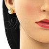 Arete Dormilona 02.100.0122 Oro Laminado, Diamantado, Tono Dorado