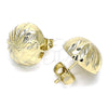 Arete Dormilona 02.100.0124 Oro Laminado, Diamantado, Tono Dorado