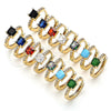 Argolla Huggie 02.210.0480.4.15 Oro Laminado, con Granate Zirconia Cubica and Blanca Micro Pave, Pulido, Tono Dorado
