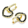 Argolla Huggie 02.210.0485.3.12 Oro Laminado, Diseño de Corazón, con Negro Zirconia Cubica, Pulido, Tono Dorado