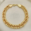 Pulsera Básica 03.331.0140.09 Oro Laminado, Pulido, Tono Dorado (10 MM Thickness, 9 Inches Length)