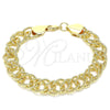 Pulsera Básica 03.331.0141.09 Oro Laminado, Diamantado, Tono Dorado (13 MM Thickness, 9 Inches Length)