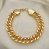 Pulsera Básica 03.331.0150.09 Oro Laminado, Pulido, Tono Dorado (14 MM Thickness, 9 Inches Length)