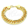 Pulsera Básica 03.331.0150.09 Oro Laminado, Pulido, Tono Dorado (14 MM Thickness, 9 Inches Length)