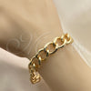 Pulsera Básica 03.331.0149.09 Oro Laminado, Diseño de Miami Cubana, Pulido, Tono Dorado (13 MM Thickness, 9 Inches Length)