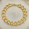 Pulsera Básica 03.331.0149.09 Oro Laminado, Diseño de Miami Cubana, Pulido, Tono Dorado (13 MM Thickness, 9 Inches Length)