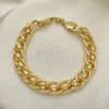 Pulsera Básica 03.331.0153.09 Oro Laminado, Pulido, Tono Dorado (11 MM Thickness, 9 Inches Length)