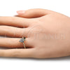 Anillo Multi Piedra 01.341.0042 Oro Laminado, Diseño de Fresa, con Violeta and Verde Zirconia Cubica, Pulido, Tono Dorado (One size fits all)