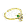 Anillo Multi Piedra 01.341.0042 Oro Laminado, Diseño de Fresa, con Violeta and Verde Zirconia Cubica, Pulido, Tono Dorado (One size fits all)