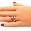Anillo Multi Piedra 01.210.0113.07 Oro Laminado, Pulido, Tono Dorado (Size 7)