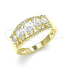Anillo Multi Piedra 01.210.0116.07 Oro Laminado, con Blanca Zirconia Cubica, Pulido, Tono Dorado (Size 7)