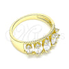 Anillo Multi Piedra 01.210.0116.09 Oro Laminado, con Blanca Zirconia Cubica, Pulido, Tono Dorado (Size 9)