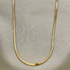 Gargantilla Basica 04.58.0018.18 Oro Laminado, Diseño de Herringbone, Pulido, Tono Dorado (02 MM Thickness, 18 Inches Length)
