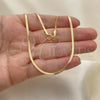 Gargantilla Basica 04.58.0018.20 Oro Laminado, Pulido, Tono Dorado (02 MM Thickness, 20 Inches Length)