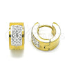 Argolla Huggie 02.384.0031.1.12 Acero Inoxidable, con Blanca Cristal, Pulido, Tono Dorado