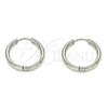 Argolla Huggie 02.384.0037.20 Acero Inoxidable, Pulido, Tono Plateado