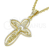 Dije Religioso 05.351.0182 Oro Laminado, Diseño de Crucifijo, Pulido, Tono Dorado