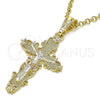 Dije Religioso 05.351.0161.1 Oro Laminado, Diseño de Crucifijo, Pulido, Tres Tonos