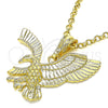 Dije Elegante 05.351.0119.1 Oro Laminado, Diseño de Águila, Pulido, Tono Dorado