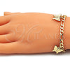 Pulsera de Dije 03.331.0177.08 Oro Laminado, Diseño de Mariposa, Pulido, Tono Dorado (05 MM Thickness, 8 Inches Length)