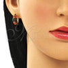 Argolla Huggie 02.210.0490.1.15 Oro Laminado, con Granate Zirconia Cubica, Pulido, Tono Dorado