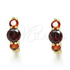 Argolla Huggie 02.210.0490.1.15 Oro Laminado, con Granate Zirconia Cubica, Pulido, Tono Dorado