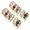 Argolla Huggie 02.210.0490.1.15 Oro Laminado, con Granate Zirconia Cubica, Pulido, Tono Dorado