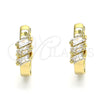Argolla Huggie 02.210.0492.15 Oro Laminado, con Blanca Zirconia Cubica, Pulido, Tono Dorado