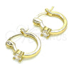 Argolla Pequeña 02.210.0499.12 Oro Laminado, con Blanca Zirconia Cubica, Pulido, Tono Dorado