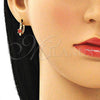 Argolla Pequeña 02.210.0499.1.12 Oro Laminado, con Granate Zirconia Cubica, Pulido, Tono Dorado