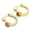 Argolla Pequeña 02.210.0499.1.12 Oro Laminado, con Granate Zirconia Cubica, Pulido, Tono Dorado