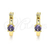 Argolla Pequeña 02.210.0499.3.12 Oro Laminado, con Amatista Zirconia Cubica, Pulido, Tono Dorado