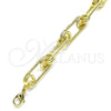 Pulsera Básica 04.362.0043.08 Oro Laminado, Diseño de Paperclip, Pulido, Tono Dorado (09 MM Thickness, 8 Inches Length)
