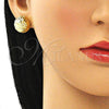 Arete Dormilona 02.100.0055.3 Oro Laminado, Diamantado, Tono Dorado