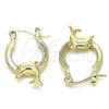 Argolla Pequeña 02.63.2710.15 Oro Laminado, Diseño de Delfín, Pulido, Tono Dorado