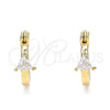 Argolla Pequeña 02.210.0501.12 Oro Laminado, con Blanca Zirconia Cubica, Pulido, Tono Dorado