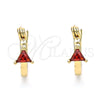 Argolla Pequeña 02.210.0501.1.12 Oro Laminado, con Granate Zirconia Cubica, Pulido, Tono Dorado