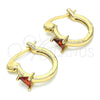 Argolla Pequeña 02.210.0501.1.12 Oro Laminado, con Granate Zirconia Cubica, Pulido, Tono Dorado