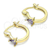 Argolla Pequeña 02.210.0501.3.12 Oro Laminado, con Amatista Zirconia Cubica, Pulido, Tono Dorado