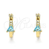 Argolla Pequeña 02.210.0501.4.12 Oro Laminado, con Topacio Azul Zirconia Cubica, Pulido, Tono Dorado