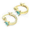 Argolla Pequeña 02.210.0501.4.12 Oro Laminado, con Topacio Azul Zirconia Cubica, Pulido, Tono Dorado