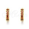 Argolla Huggie 02.284.0033.1.12 Oro Laminado, con Granate Zirconia Cubica, Pulido, Tono Dorado