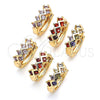 Argolla Huggie 02.284.0037.1.12 Oro Laminado, con Granate Zirconia Cubica, Pulido, Tono Dorado